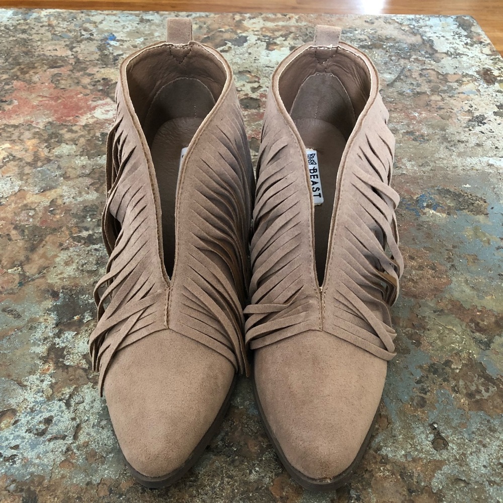 Fashion Beast Ankle Booties Faux Suede Slip On - Picture 3 of 8
